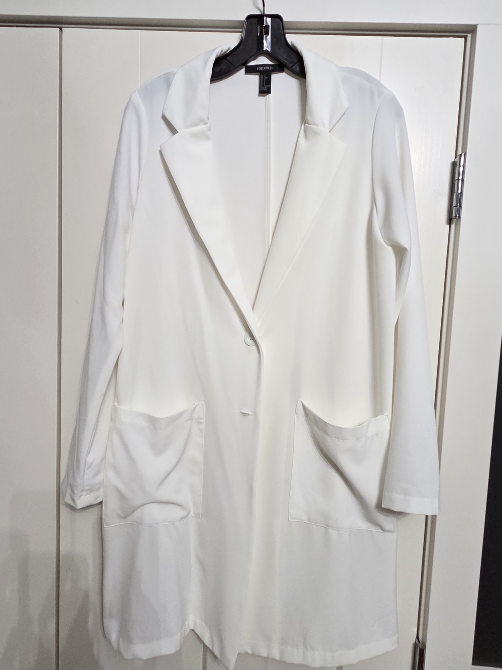 Forever 21 White Lightweight Blazer Jacket